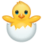 Klekkende kylling-emoji U+1F423