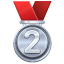 Medalje-emoji for andreplass U+1F948