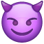 Goblin-emoji WhatsApp U+1F608