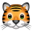 Tigeransikt-emoji på Whatsapp U+1F42F